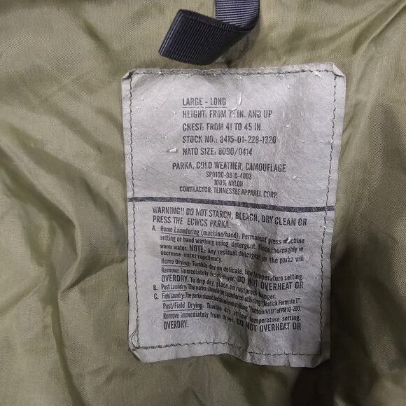 Parka Cold Weather M81 Camouflage Large Long USGI Military Rain Coat Jacket Army - Picture 12 of 16